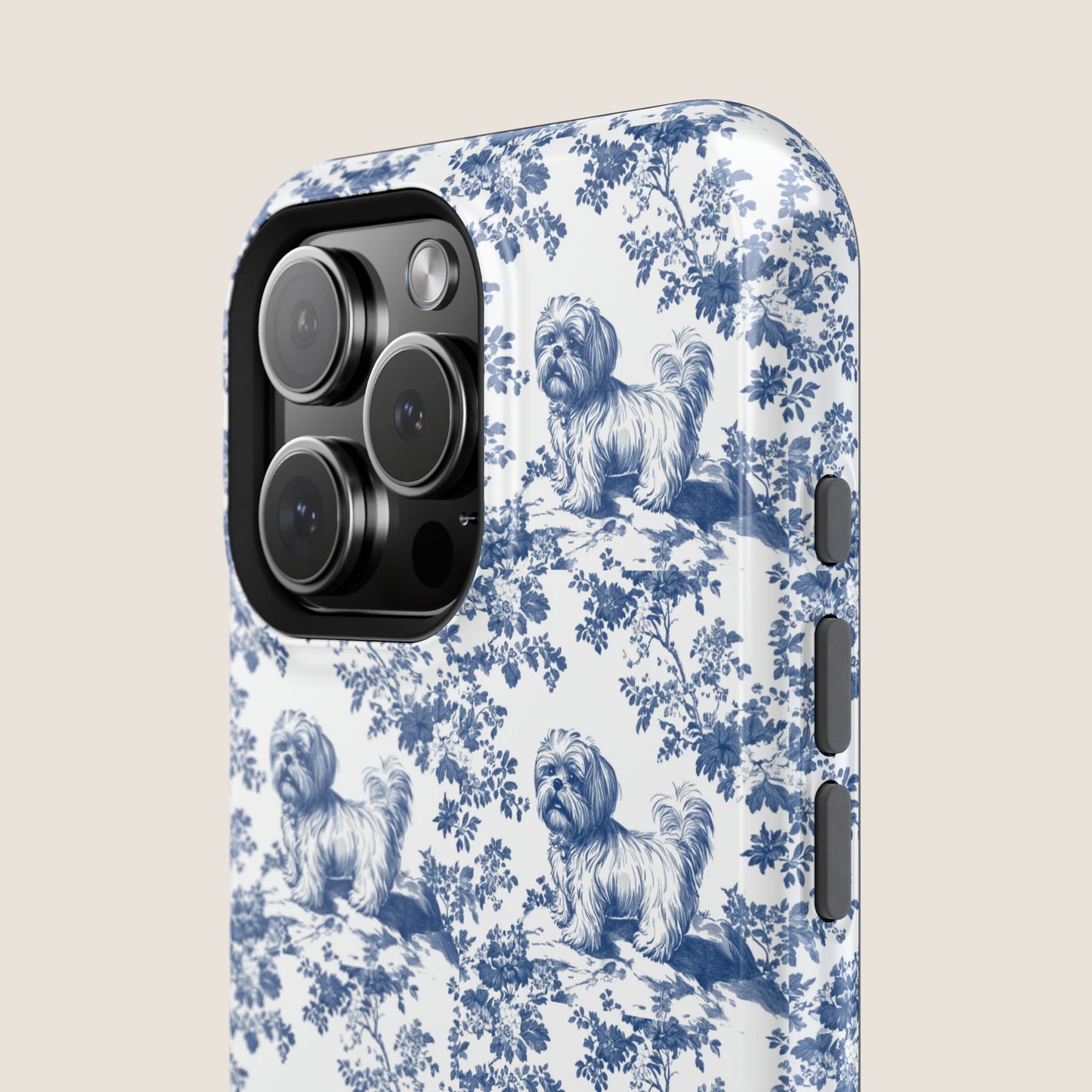 Shih Tzu Toile De Jouy Magnetic Phone Case
