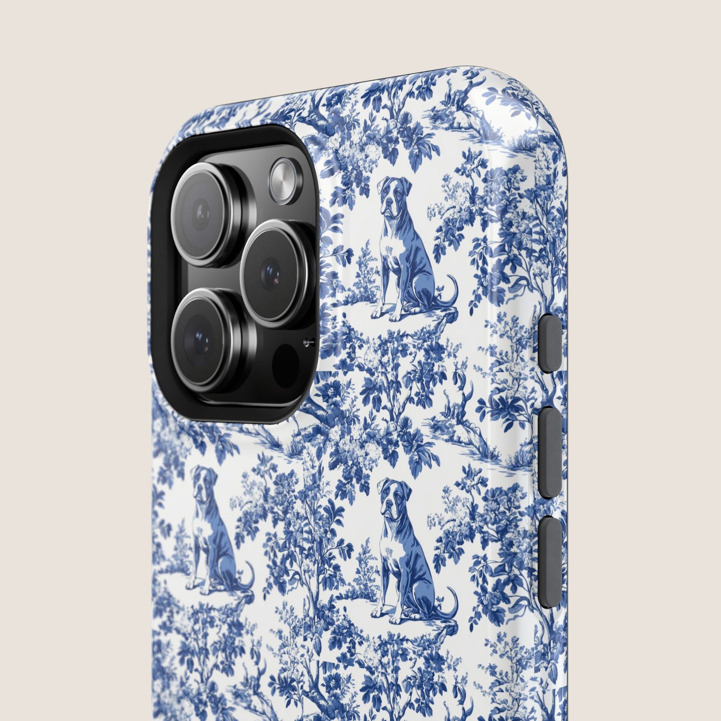 Pitbull Toile De Jouy Magnetic Phone Case