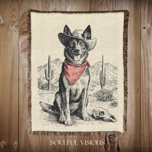 Belgian Malinois Western Woven Blanket