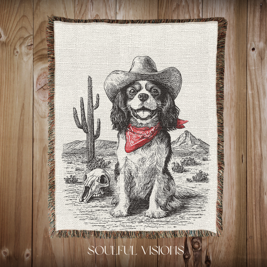 Cavalier King Charles Spaniel Woven Blanket