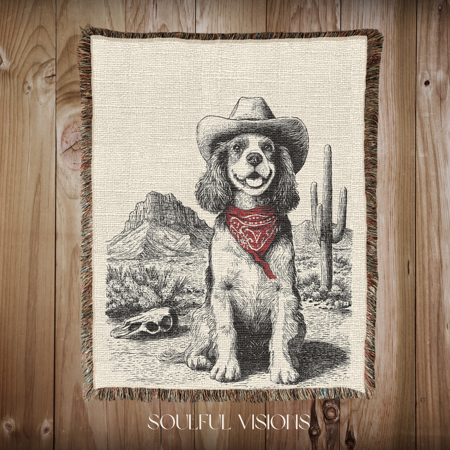Cocker Spaniel Woven Blanket