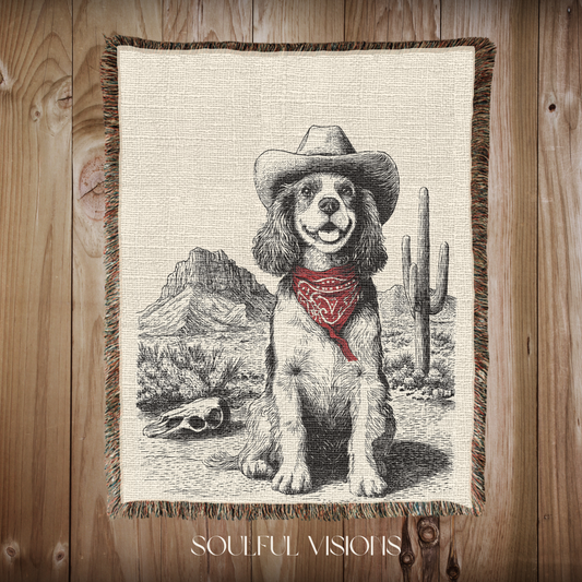 Cocker Spaniel Woven Blanket