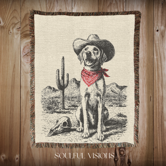 Weimaraner Woven Blanket