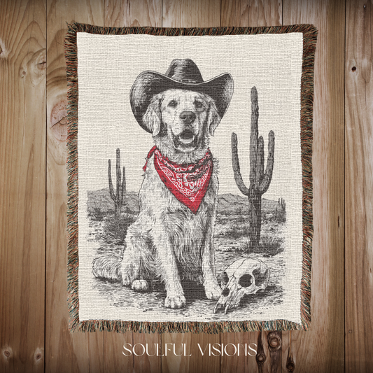 Golden Retriever Woven Blanket