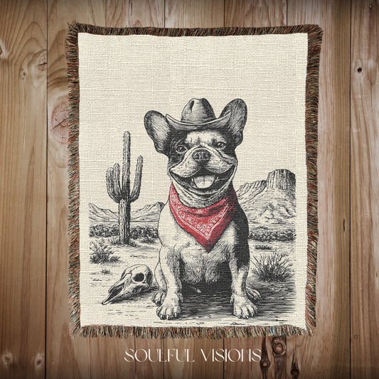 French Bulldog Woven Blanket