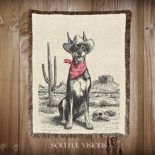 Doberman Woven Blanket