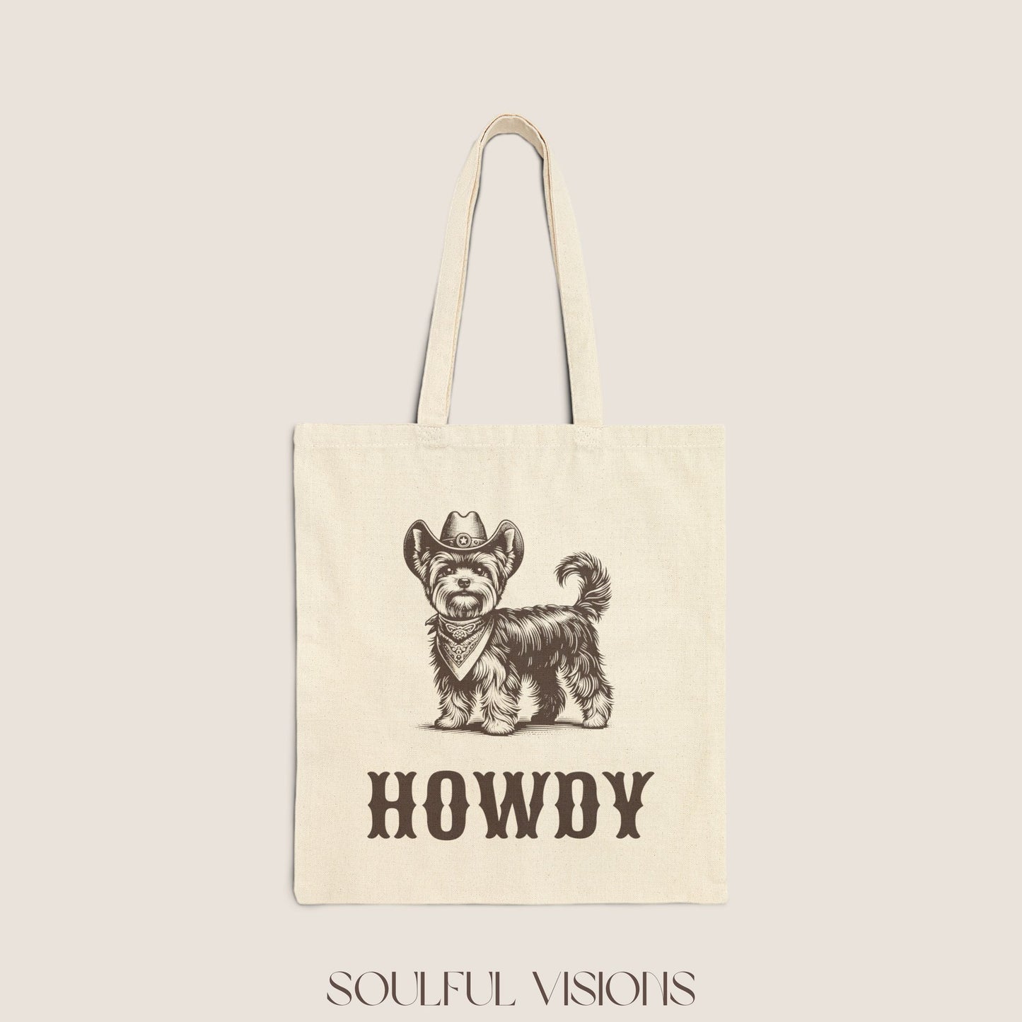 Howdy Yorkshire Terrier Tote Bag