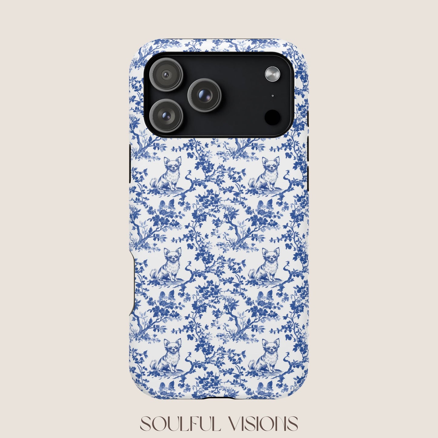 Chihuahua Toile De Jouy Magnetic Phone Case