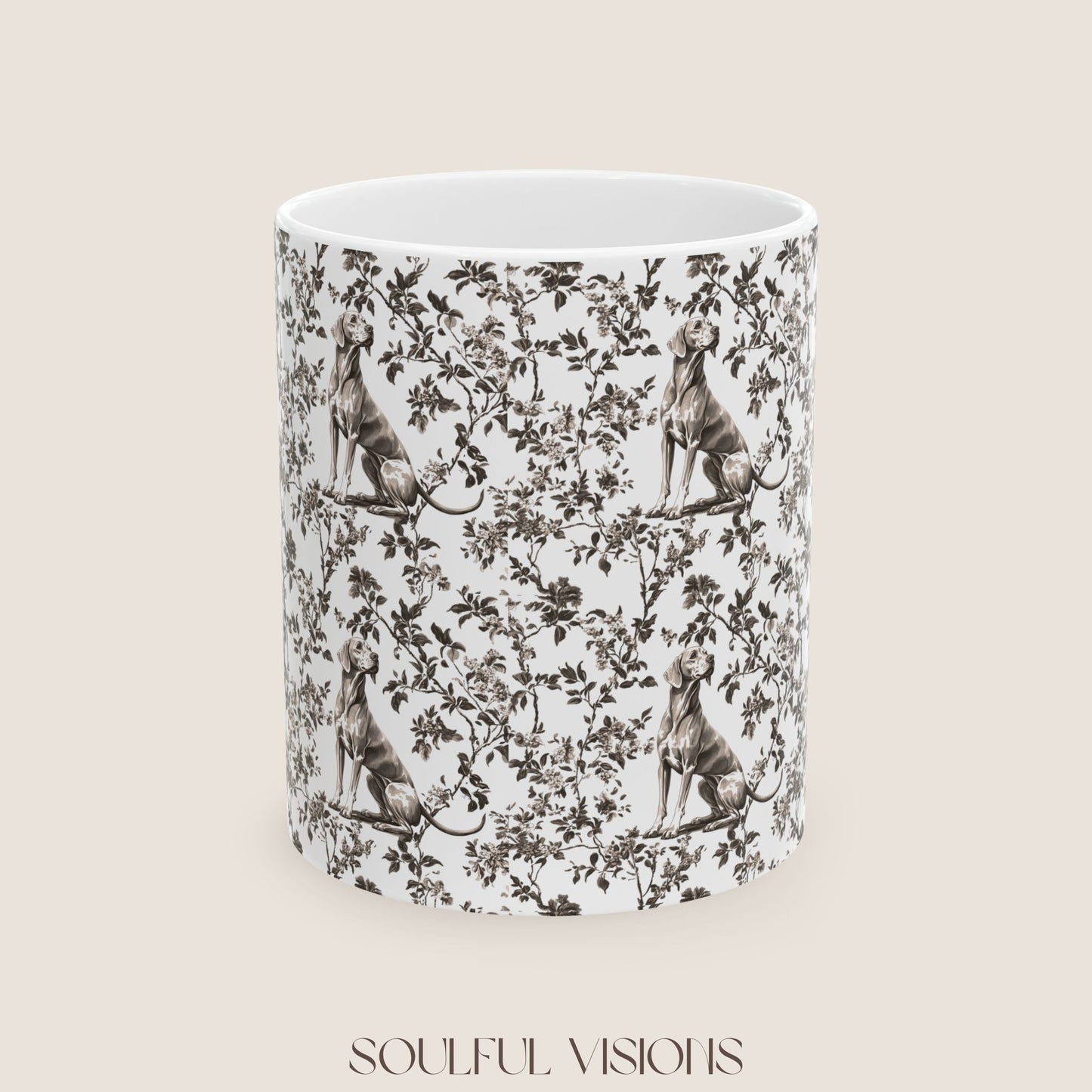 Weimaraner Toile De Jouy Mug