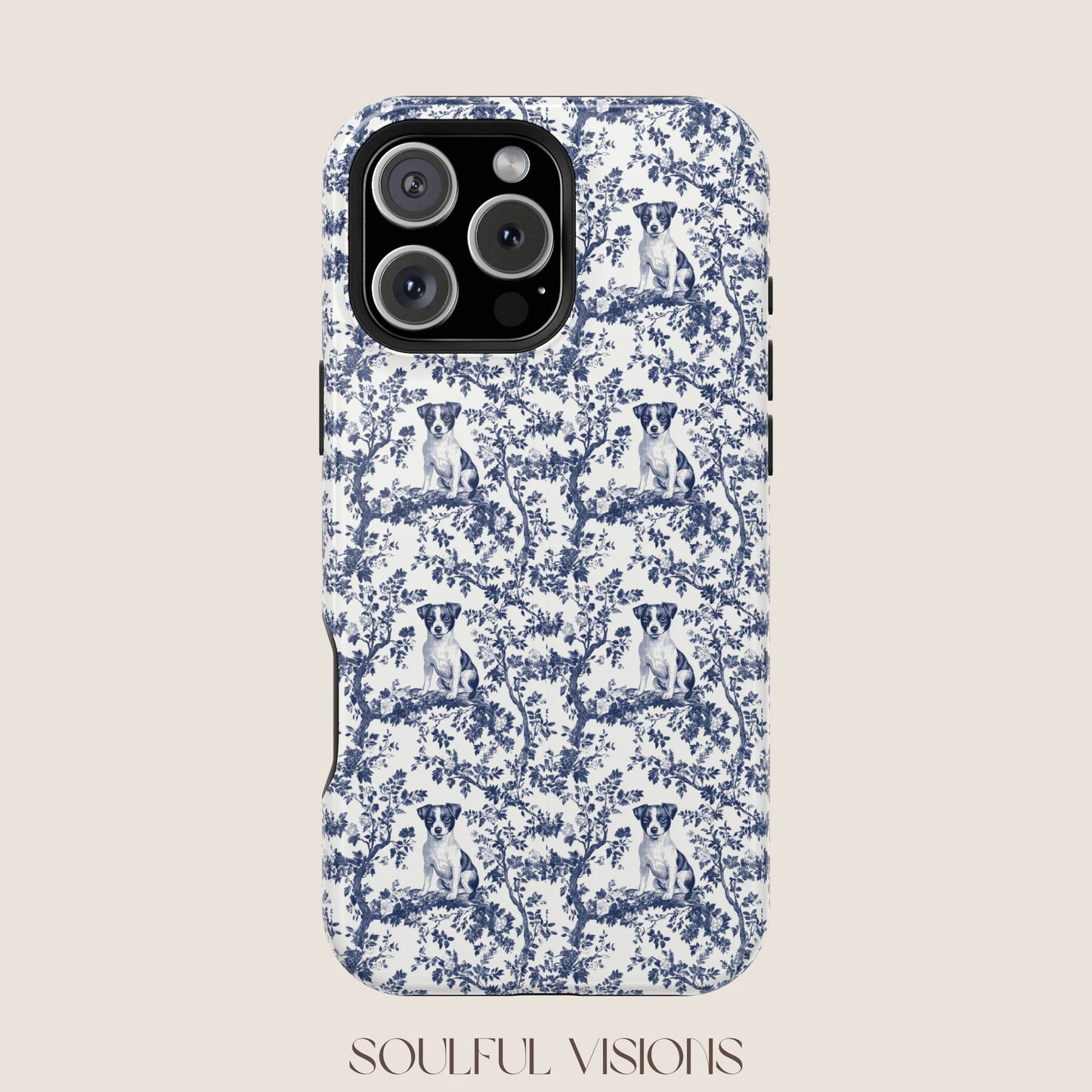 Jack Russell Toile De Jouy Magnetic Phone Case