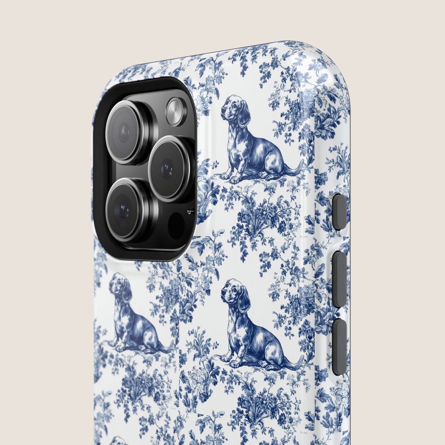 Dachshund Toile De Jouy Magnetic Phone Case