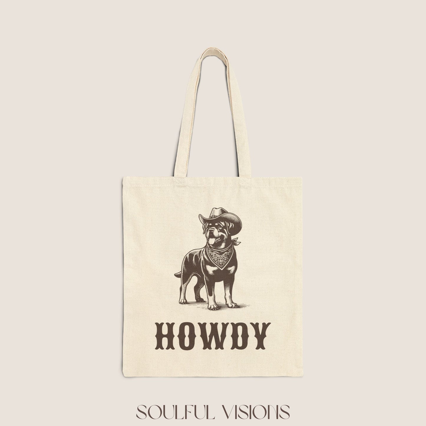 Howdy Rottweiler Tote Bag