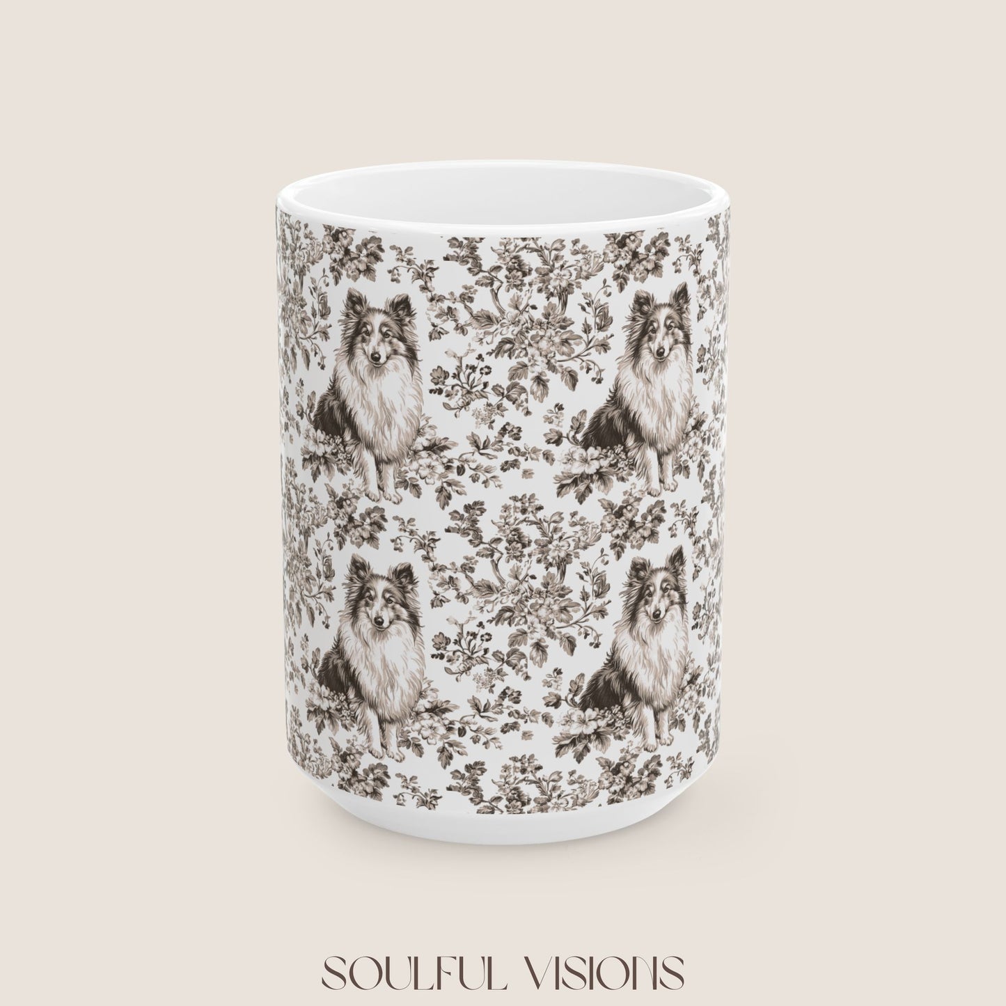 Shetland Sheepdog Toile De Jouy Mug