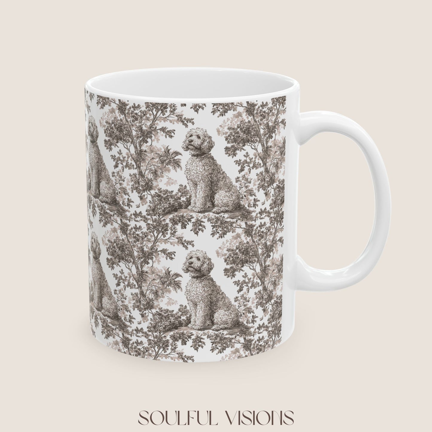 Goldendoodle Toile De Jouy Mug