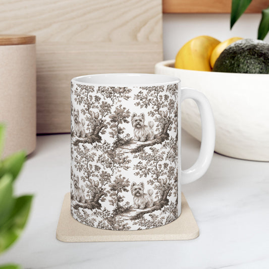 Yorkshiere Terrier Toile De Jouy Mug