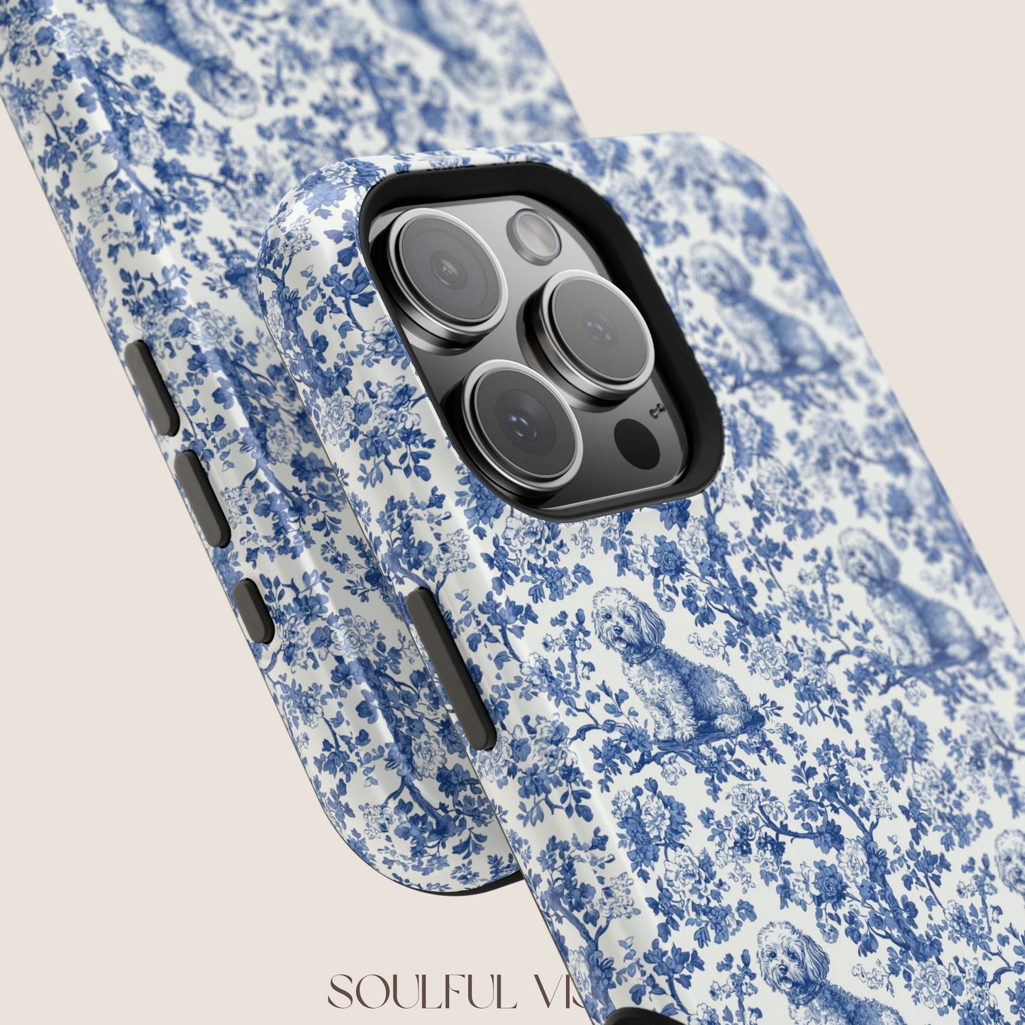 Bichon Frise Toile De Jouy Magnetic Phone Case