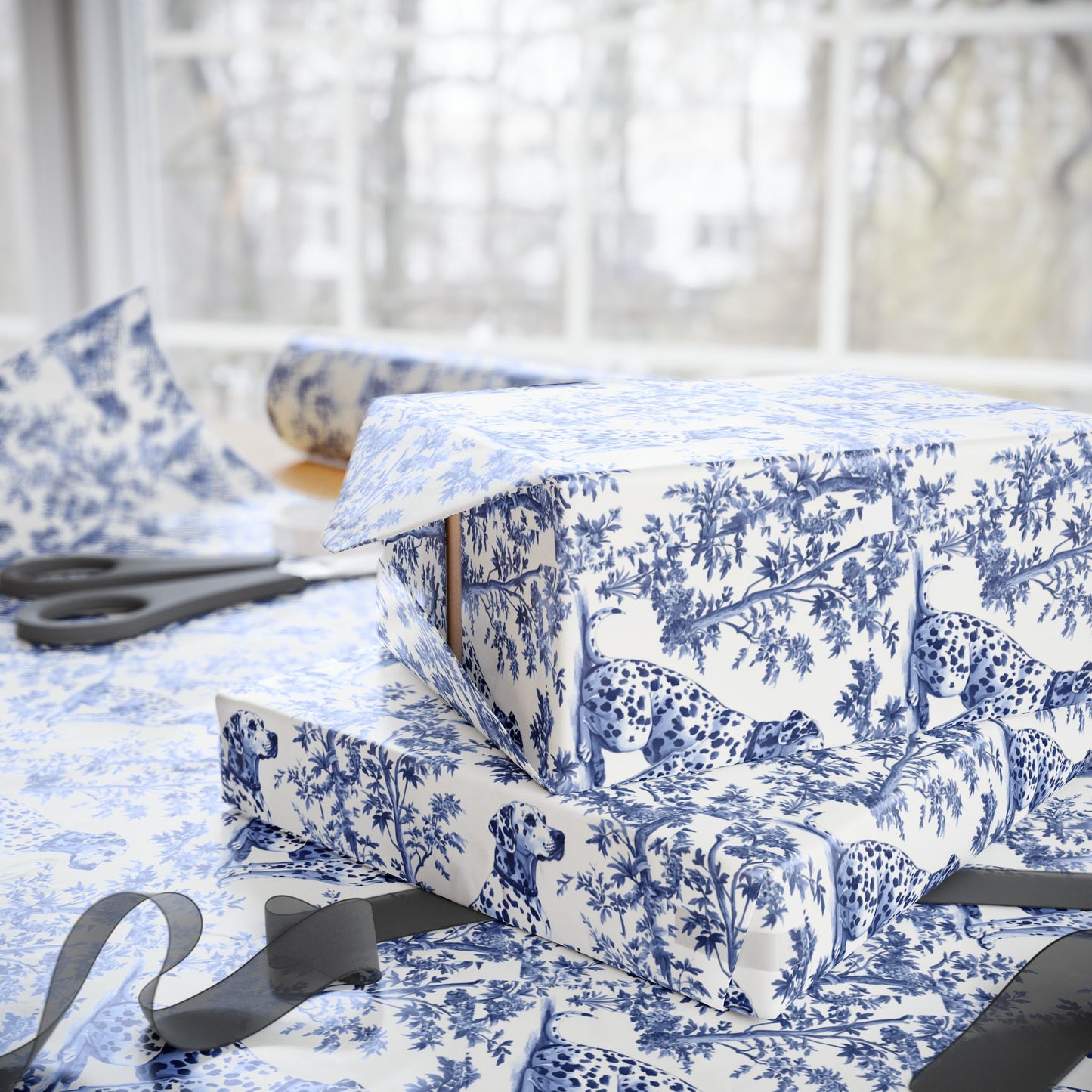Dalmatian French Toile De Jouy Wrapping Paper