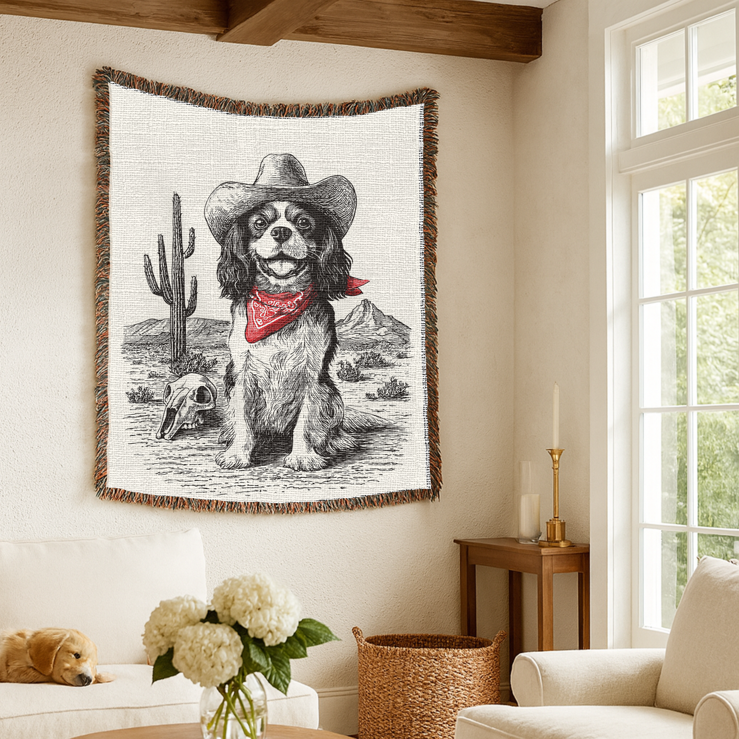 Cavalier King Charles Spaniel Woven Blanket
