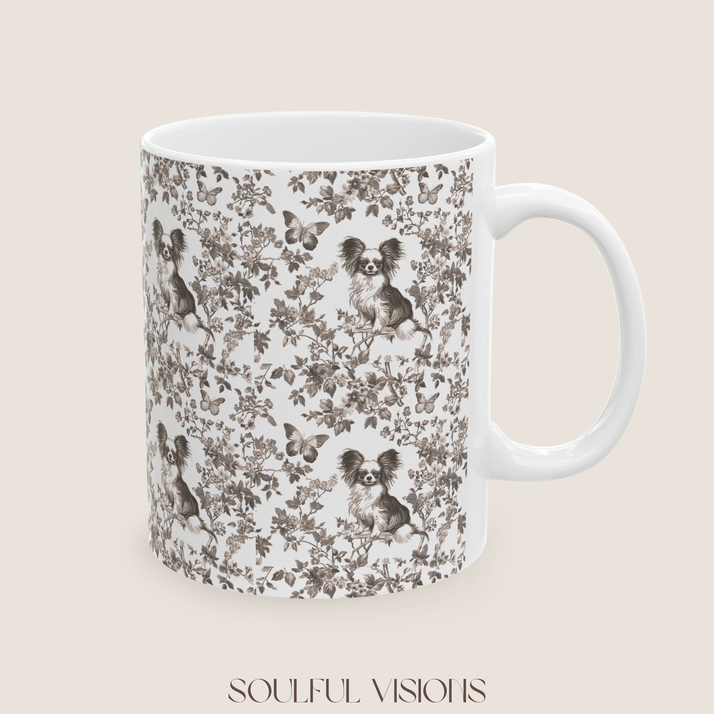 Papillon Toile De Jouy Mug