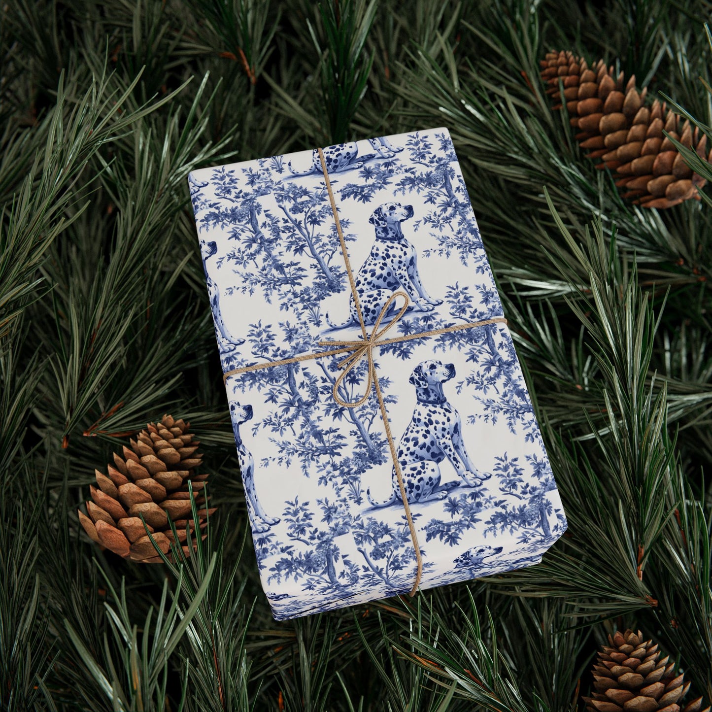 Dalmatian French Toile De Jouy Wrapping Paper