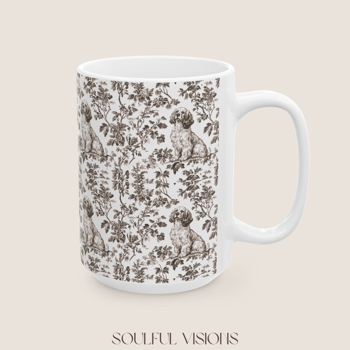 Cocker Spaniel Toile De Jouy Mug