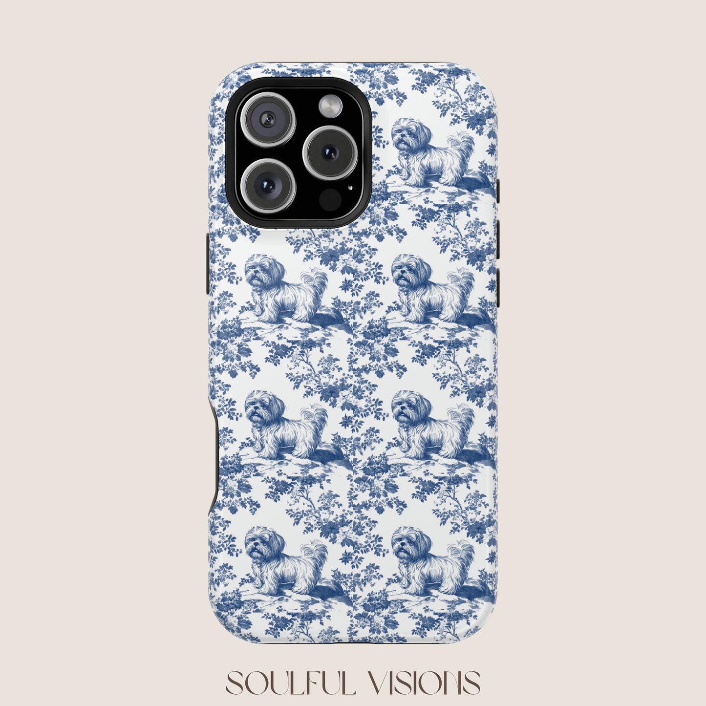 Shih Tzu Toile De Jouy Magnetic Phone Case