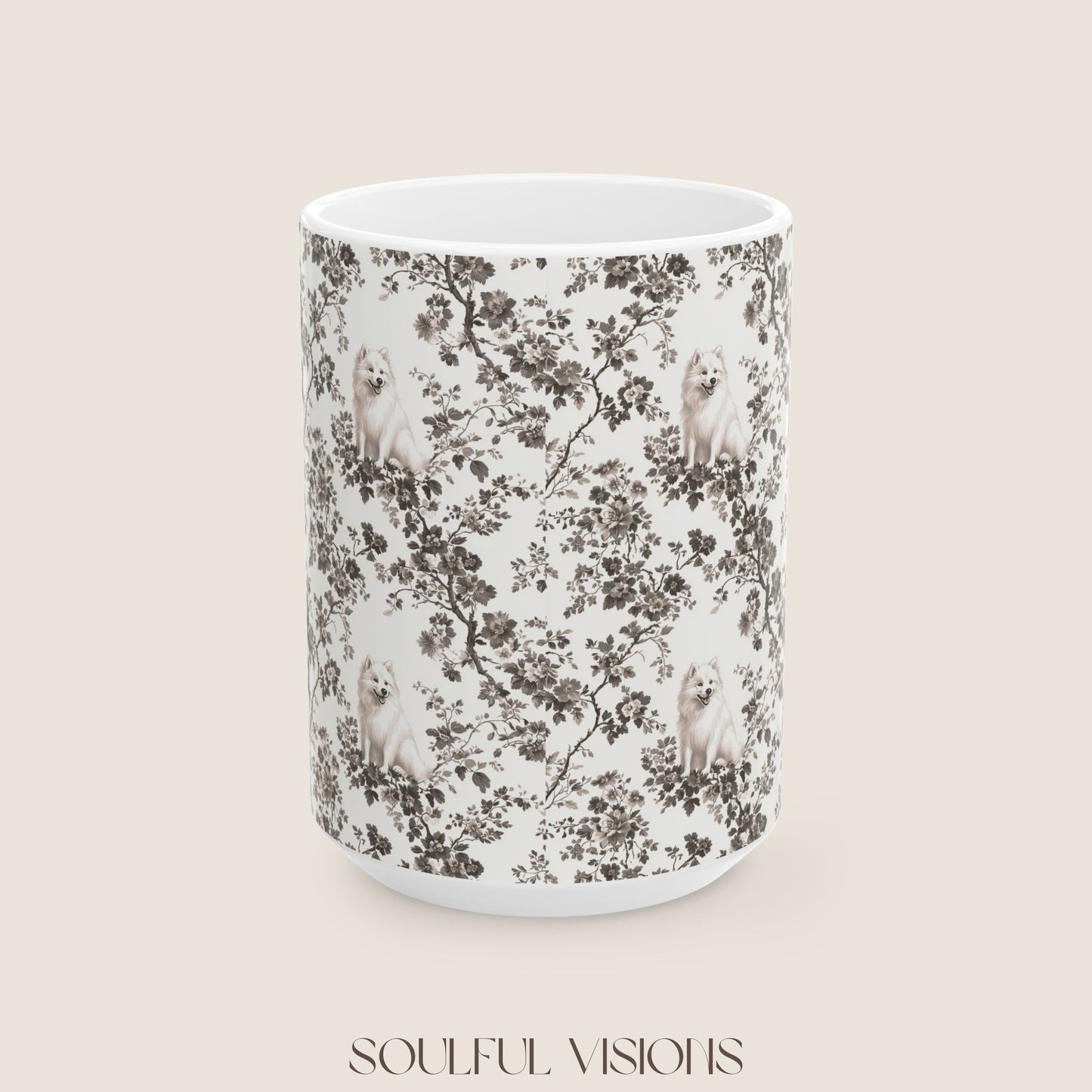 Samoyed Toile De Jouy Mug