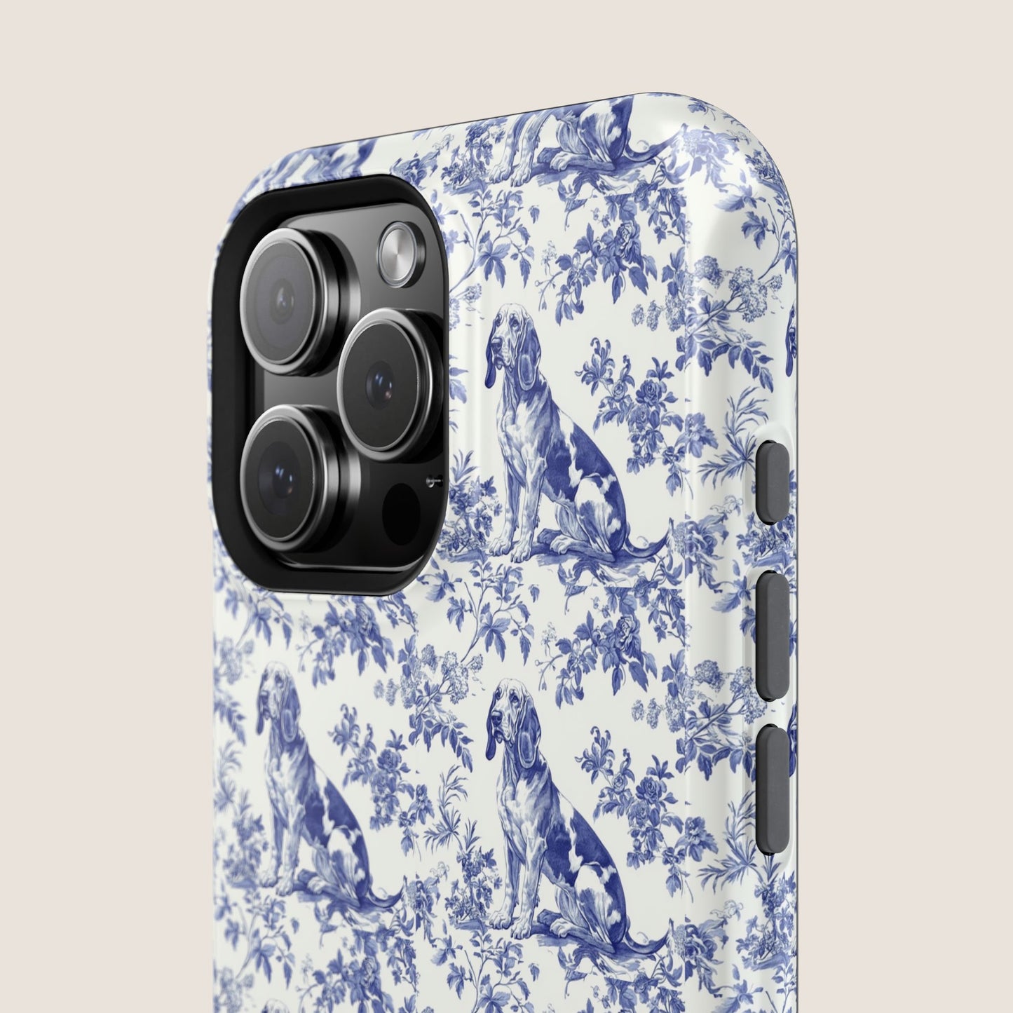 Bloodhound Toile De Jouy Magnetic Phone Case