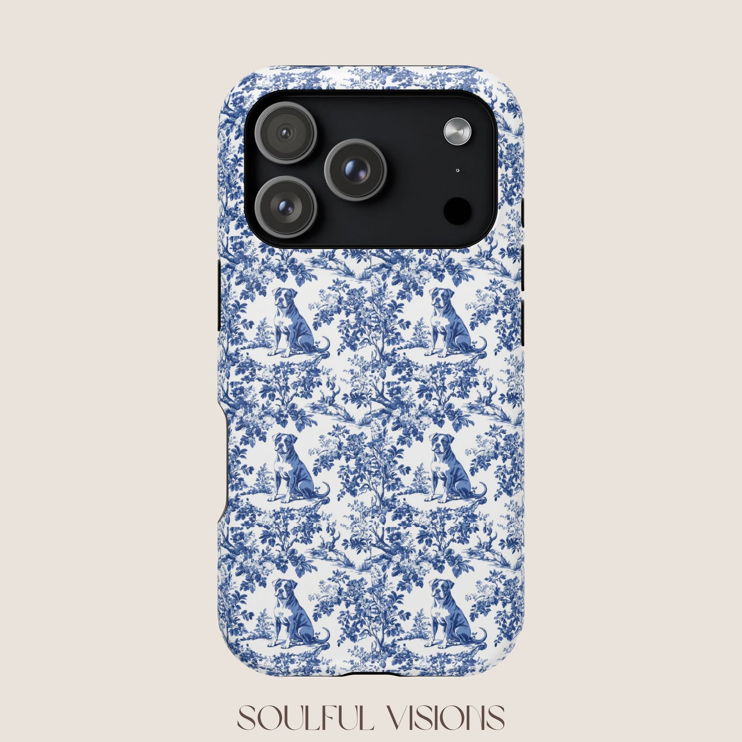 Pitbull Toile De Jouy Magnetic Phone Case