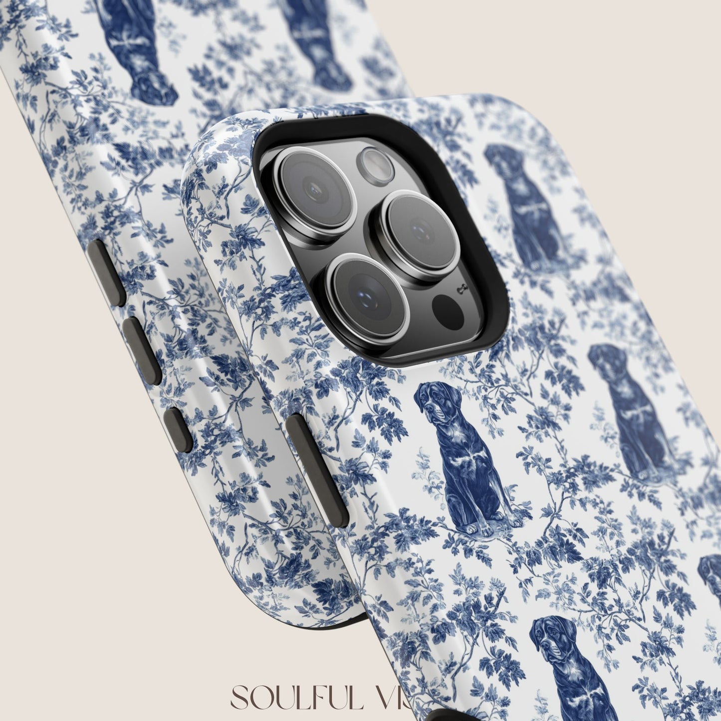 Rottweiler Toile De Jouy Magnetic Phone Case