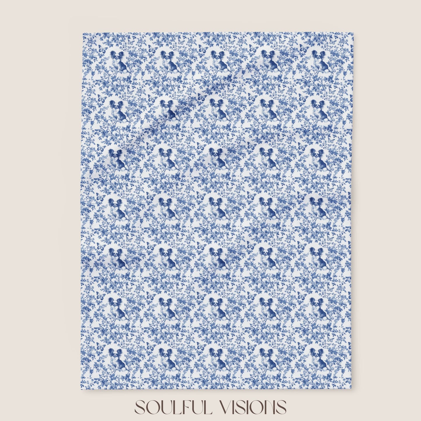 Papillon French Toile De Jouy Blanket