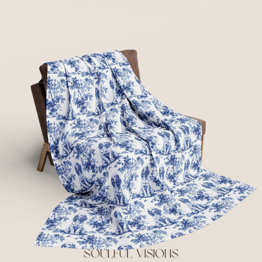 Cocker Spaniel 4 French Toile De Jouy Blanket