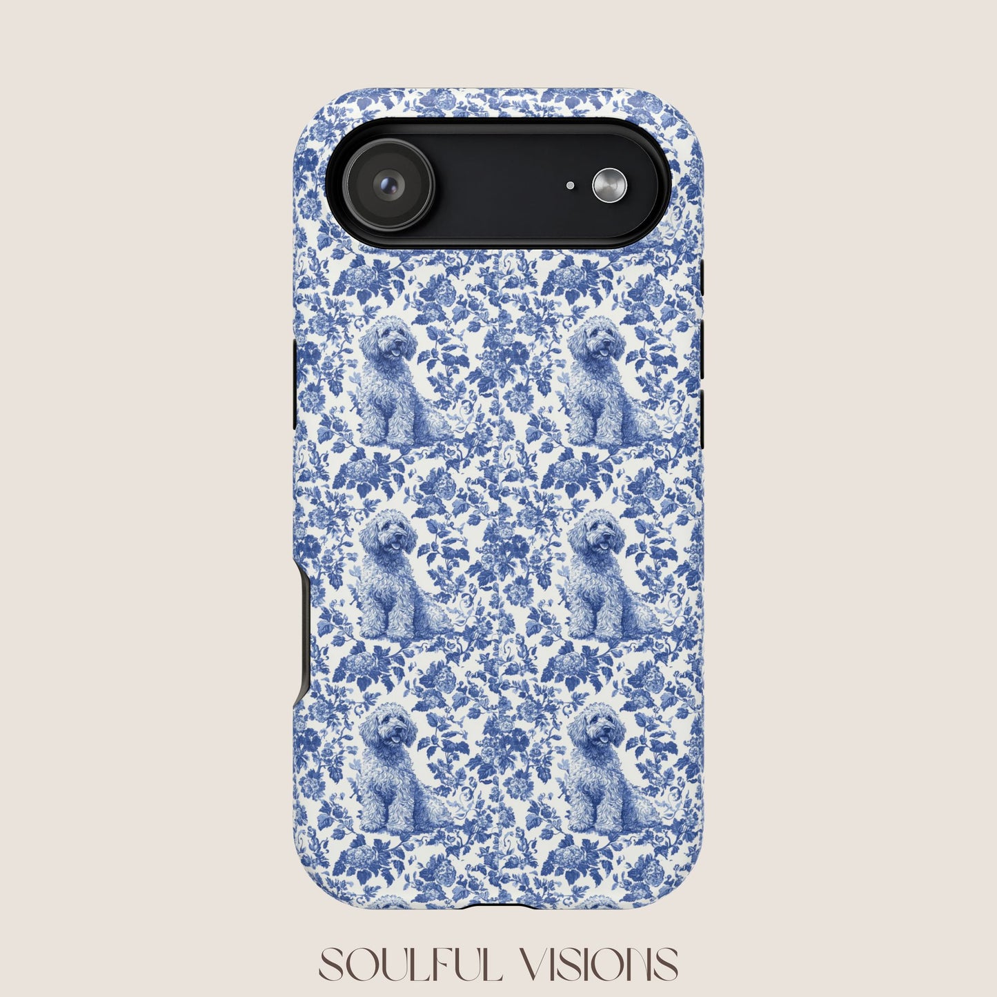 Labradoodle Toile De Jouy Magnetic Phone Case