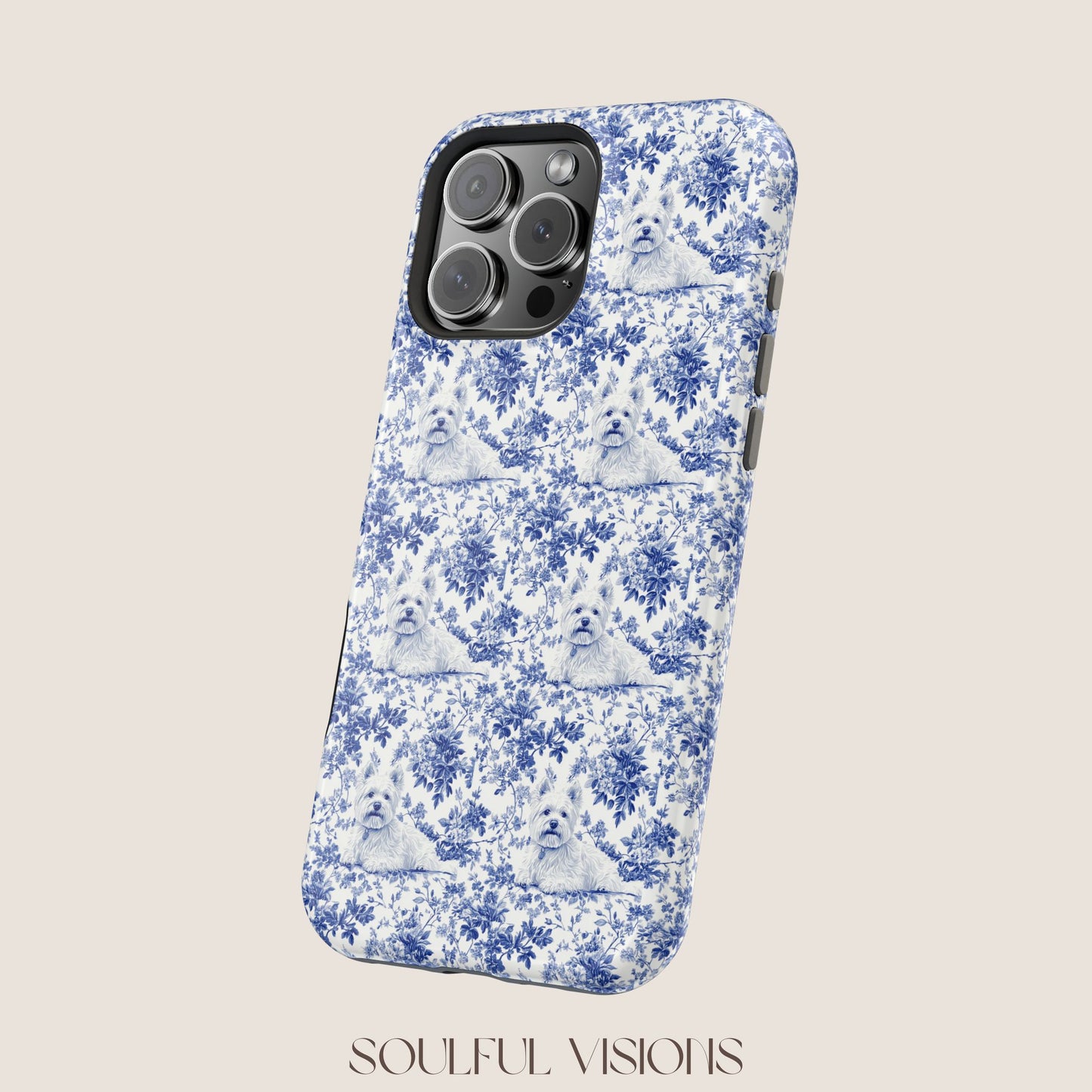 Westie Toile De Jouy Magnetic Phone Case