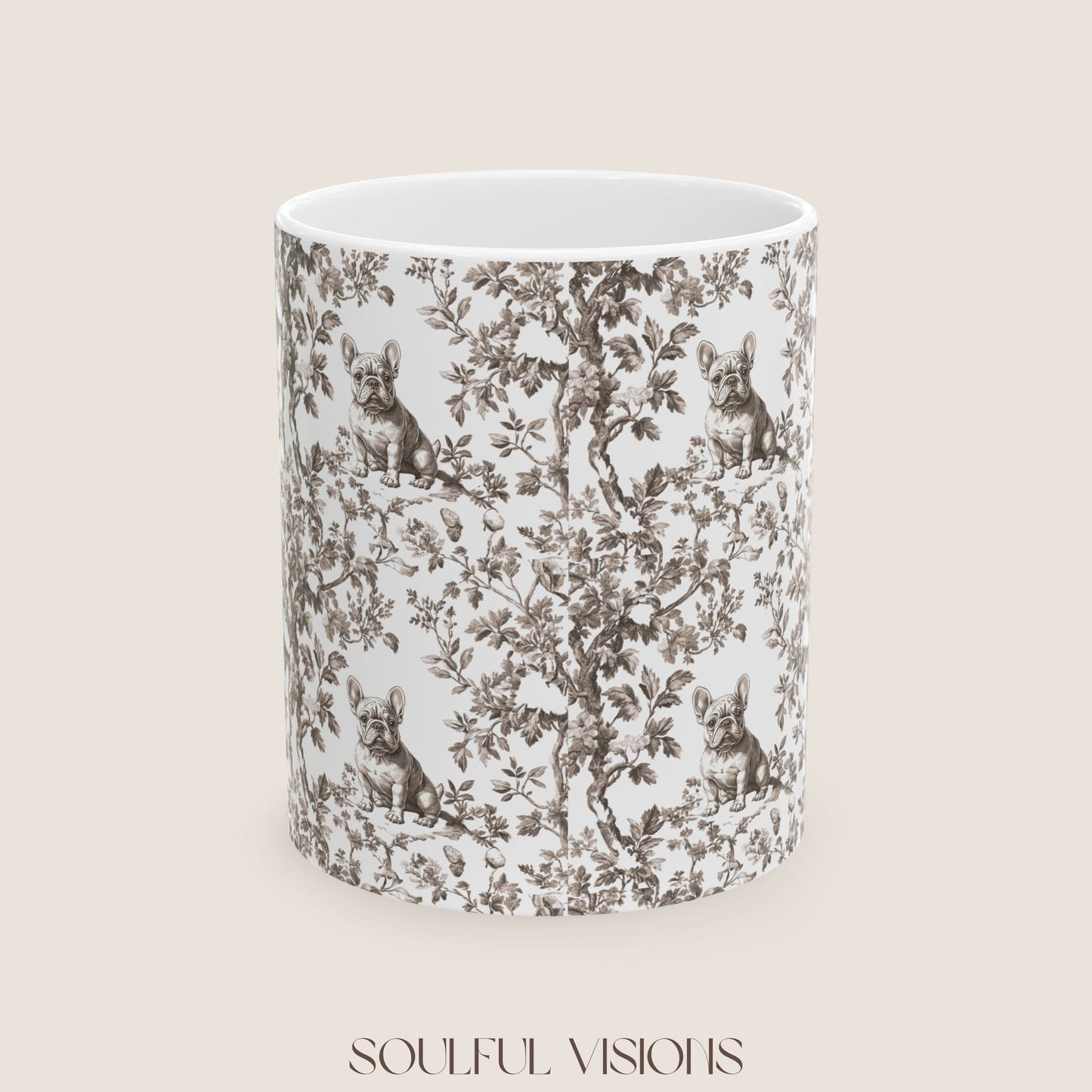 French Bulldog Toile De jouy Mug