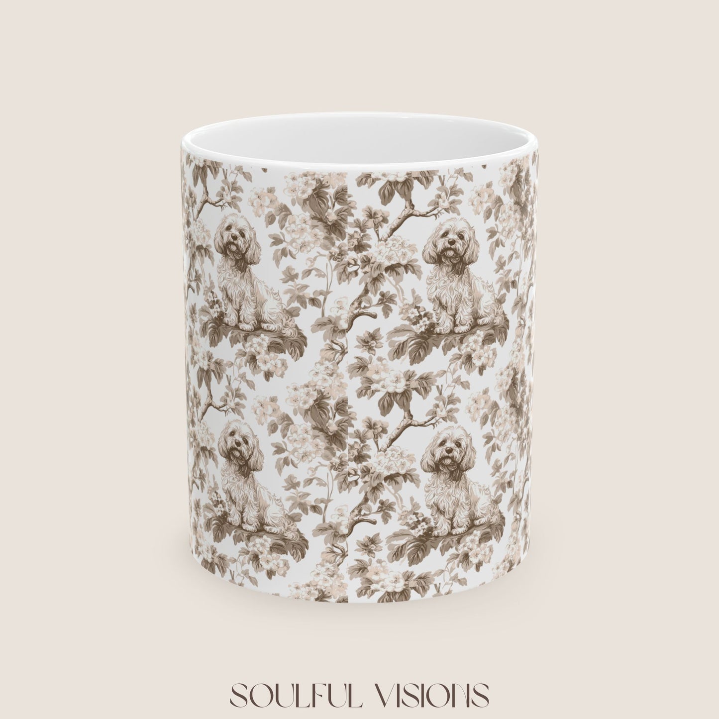 Cavapoo Toile De Jouy Mug