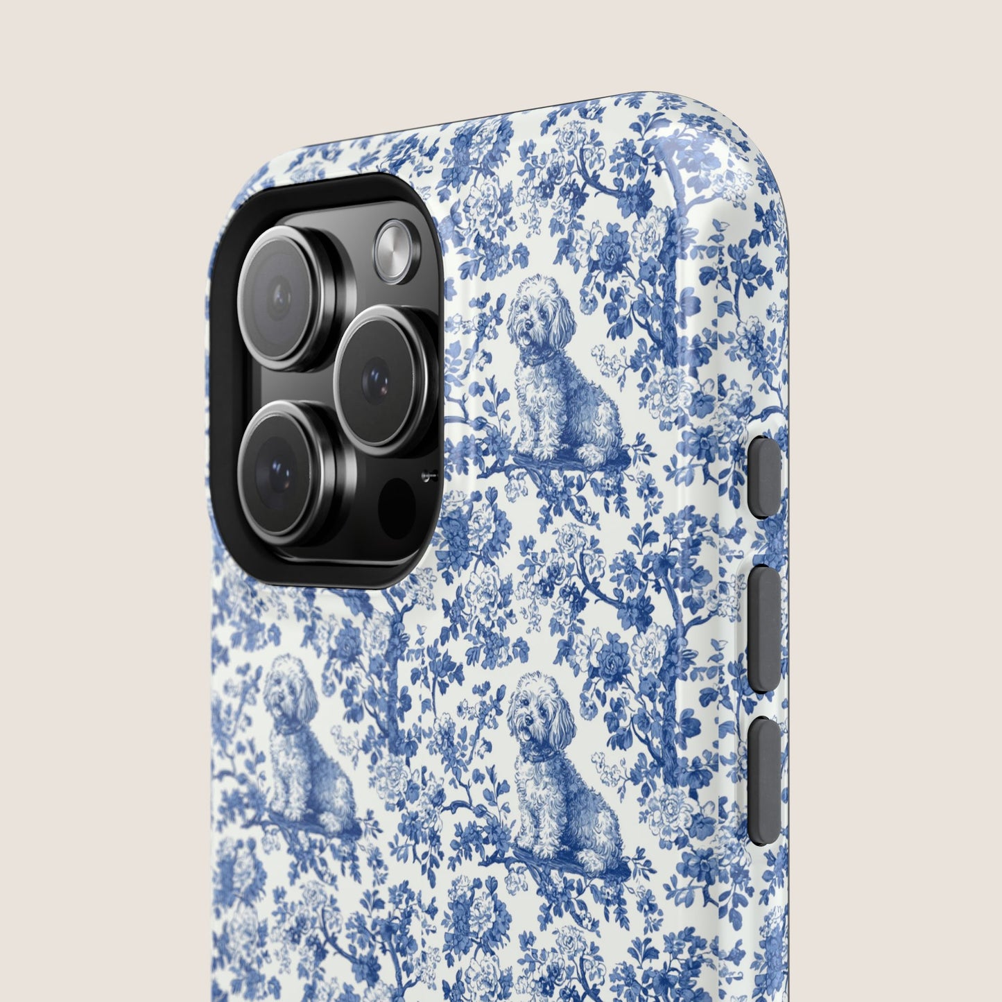 Bichon Frise Toile De Jouy Magnetic Phone Case