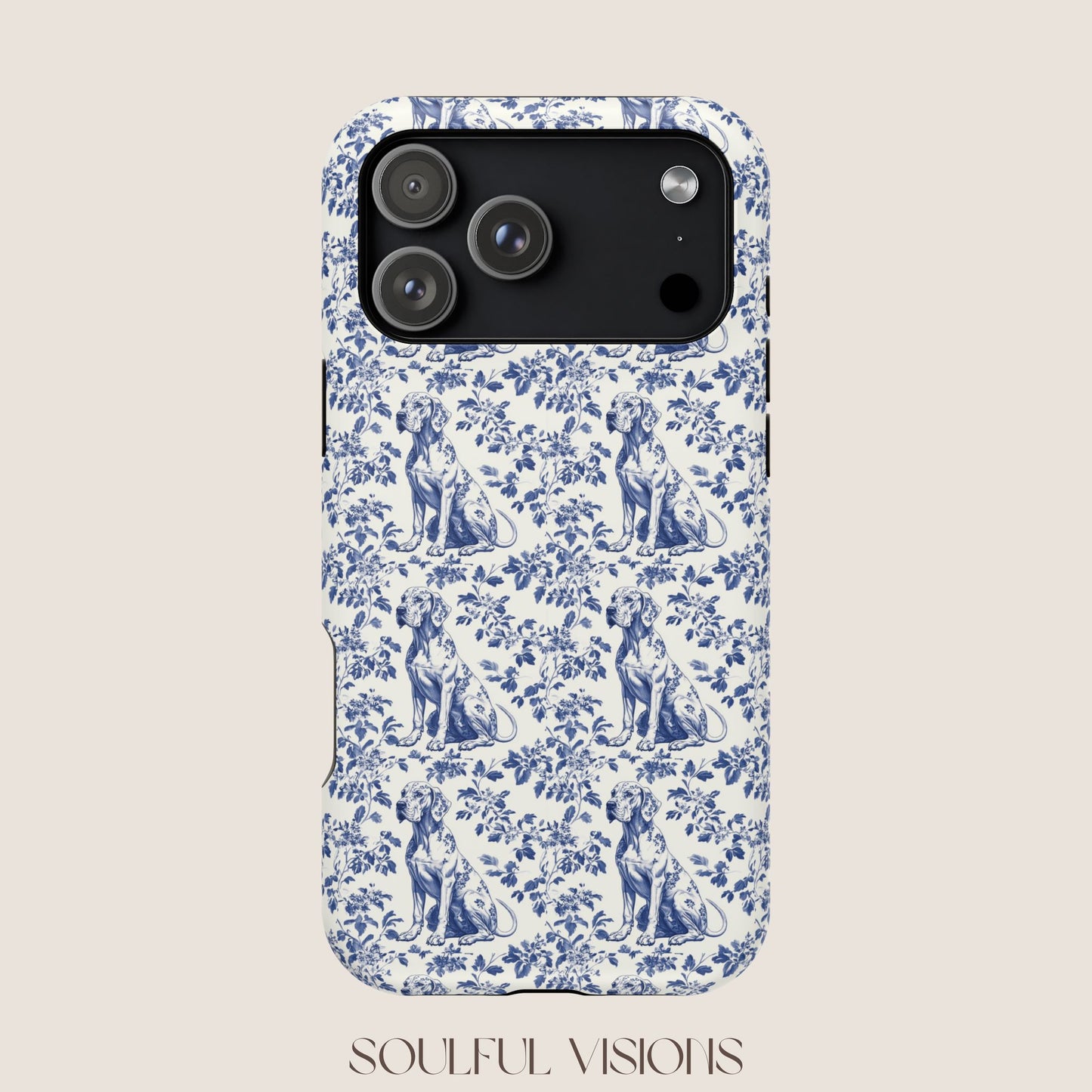 Great Dane Toile De Jouy Magnetic Phone Case