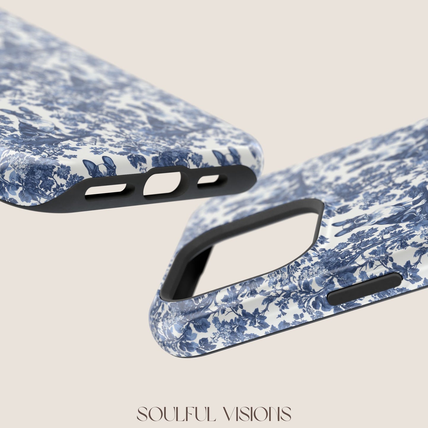 Boston Terrier Toile De Jouy Magnetic Phone Case