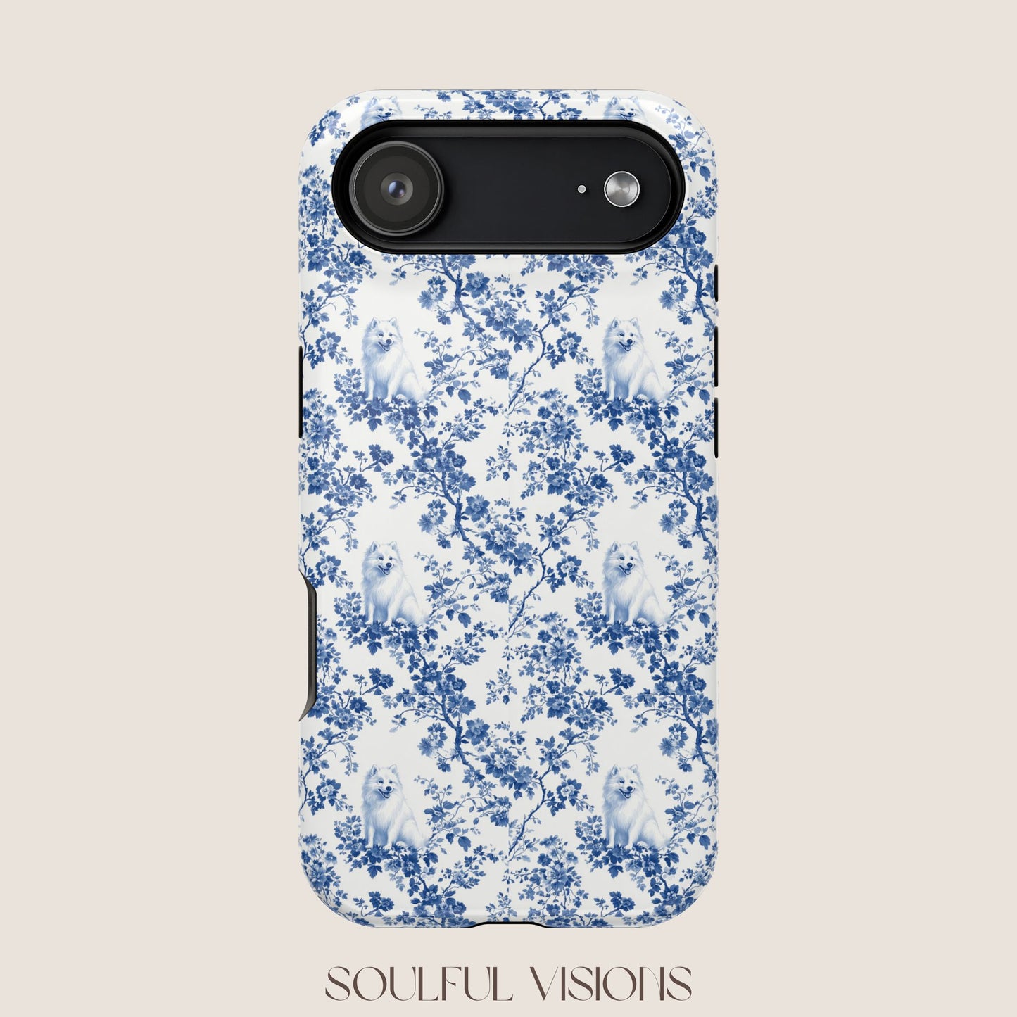 Samoyed Toile De Jouy Magnetic Phone Case
