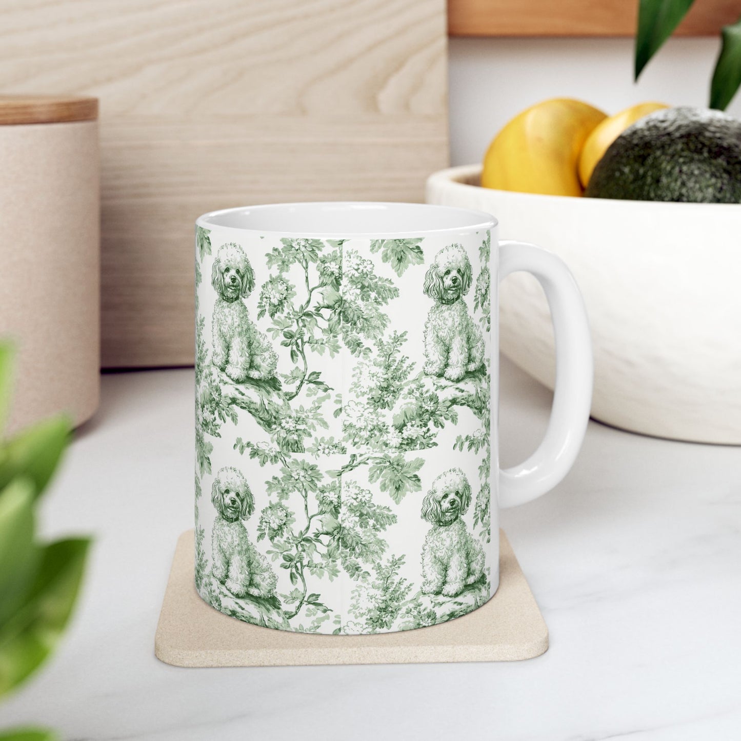 Mini Poodle French Pastel Toile De Jouy Mug