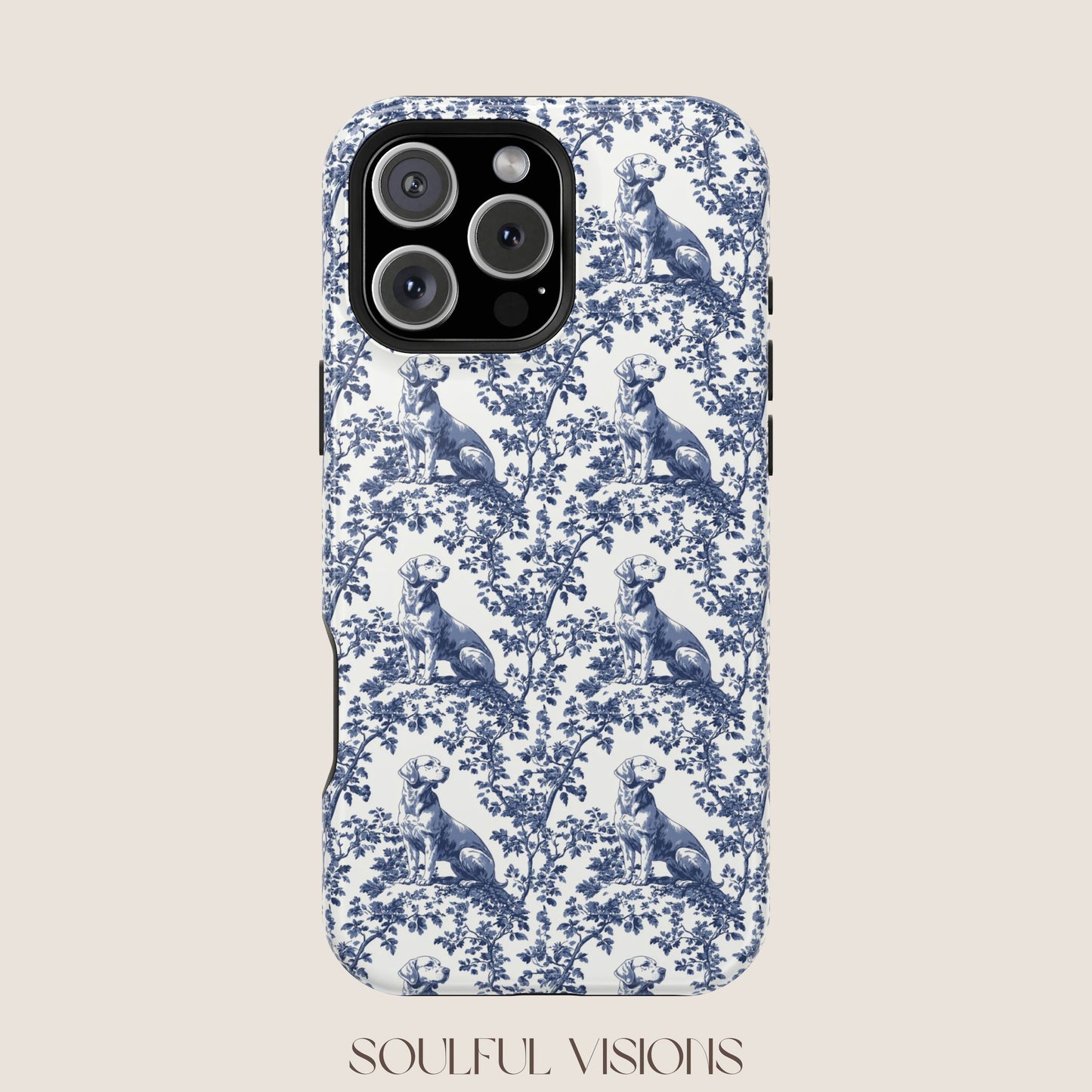 Labrador Toile De Jouy Magnetic Phone Case