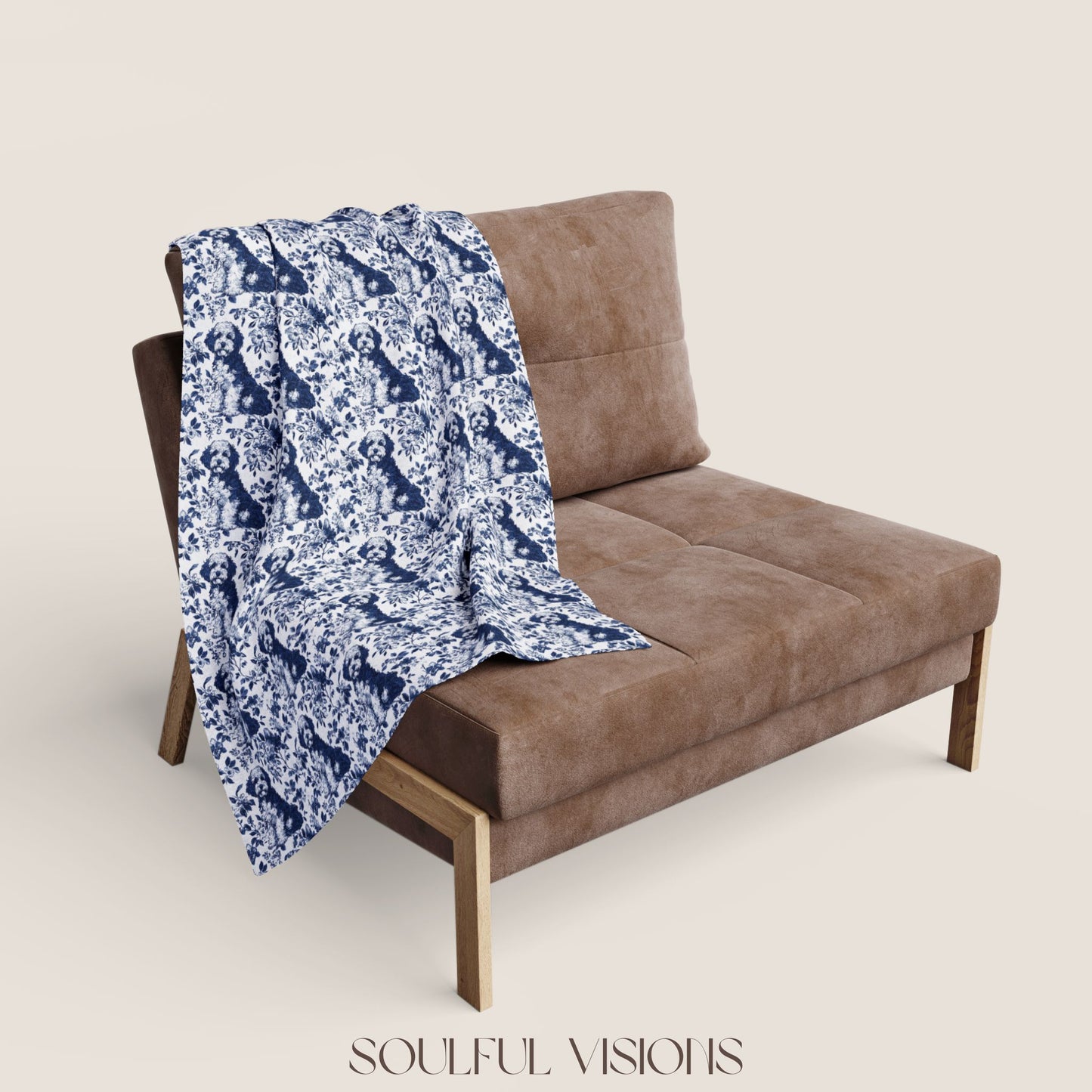 Bernedoodle French Toile De Jouy Blanket