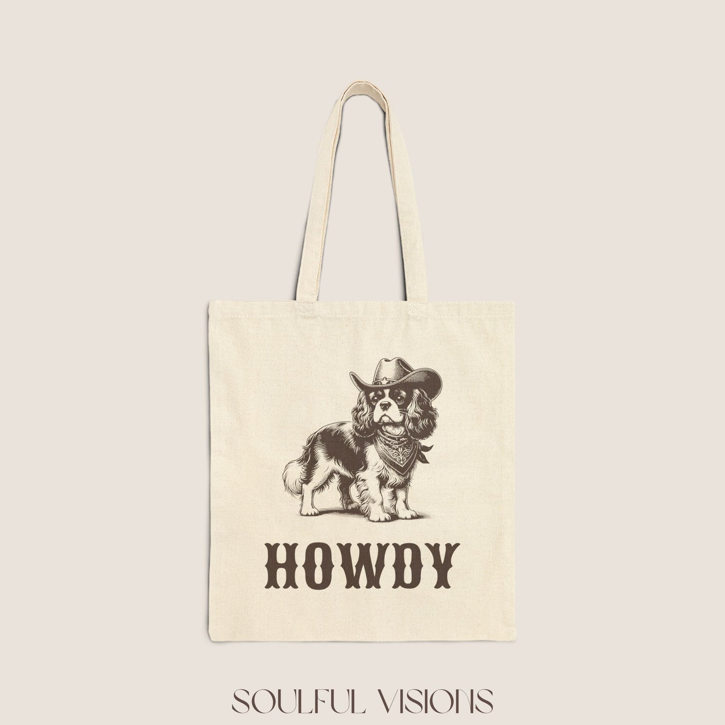 Howdy Cavalier King Charles Spaniel Tote Bag