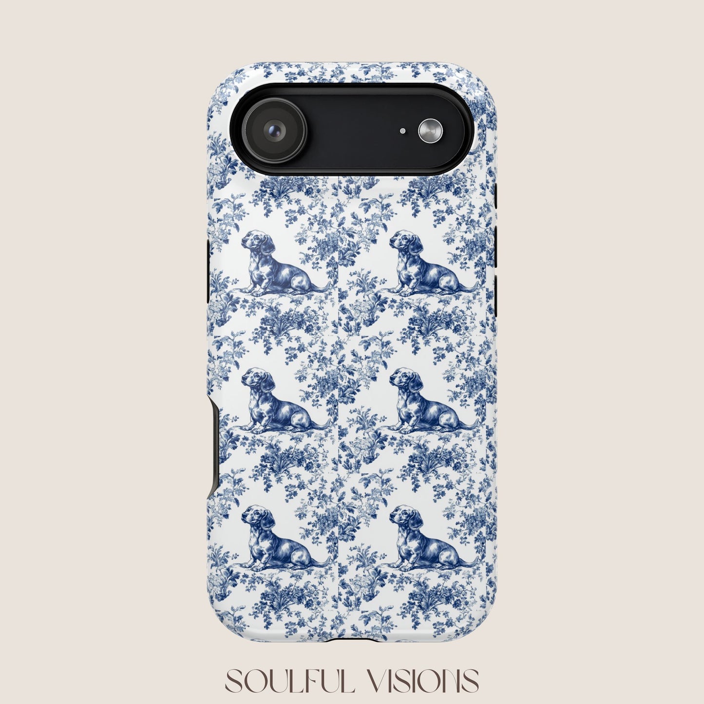 Dachshund Toile De Jouy Magnetic Phone Case