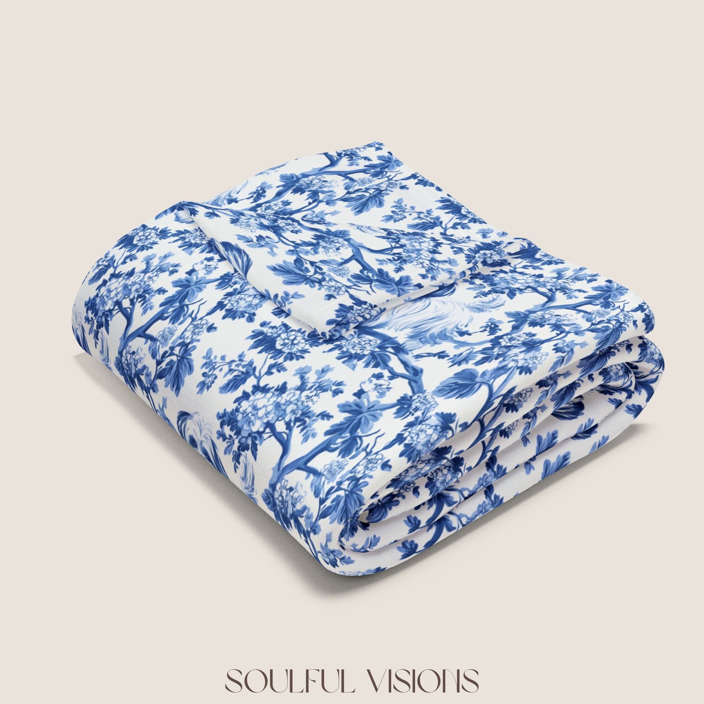 Maltese French Toile De Jouy Blanket