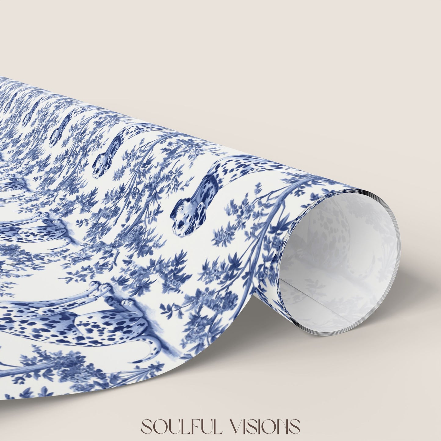 Dalmatian French Toile De Jouy Wrapping Paper