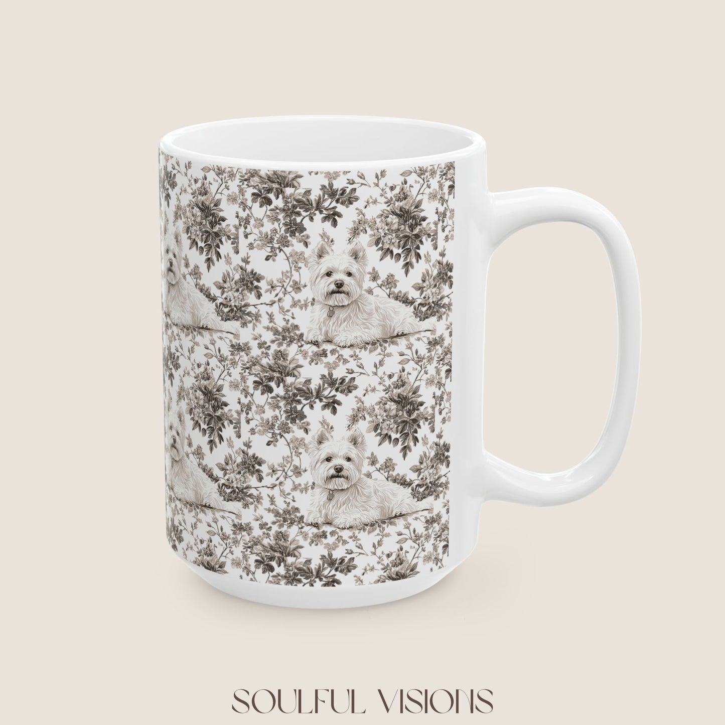 Westie Toile De Jouy Mug