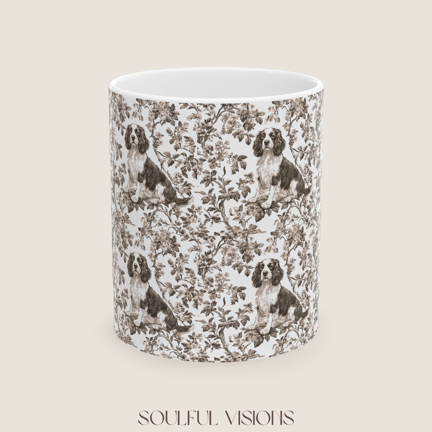 English Springer Toile De Jouy Mug