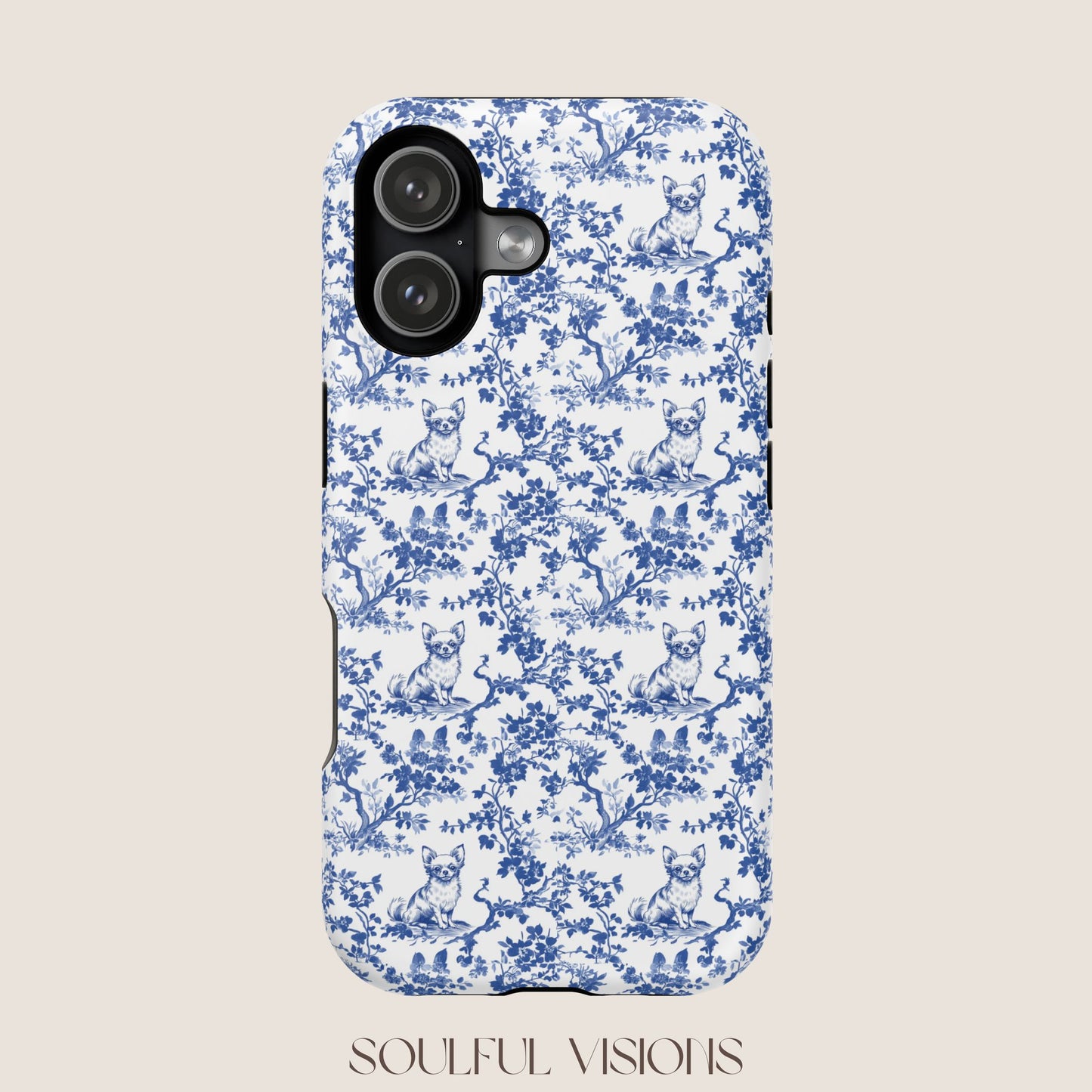 Chihuahua Toile De Jouy Magnetic Phone Case